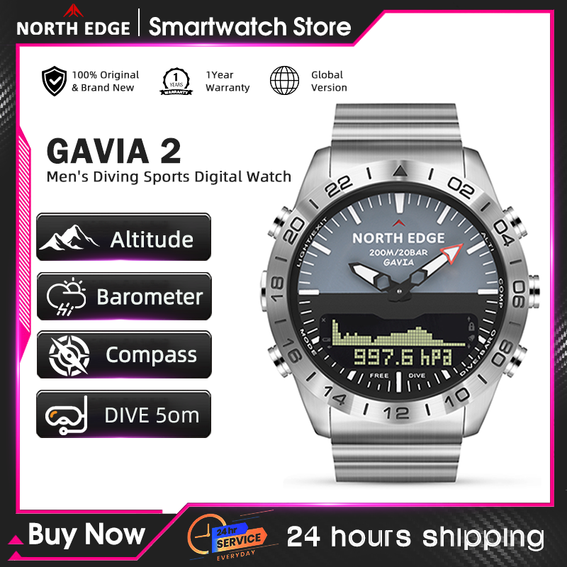 Smartwatch Army Watches For Men - Reloj de buceo NORTH EDGE para