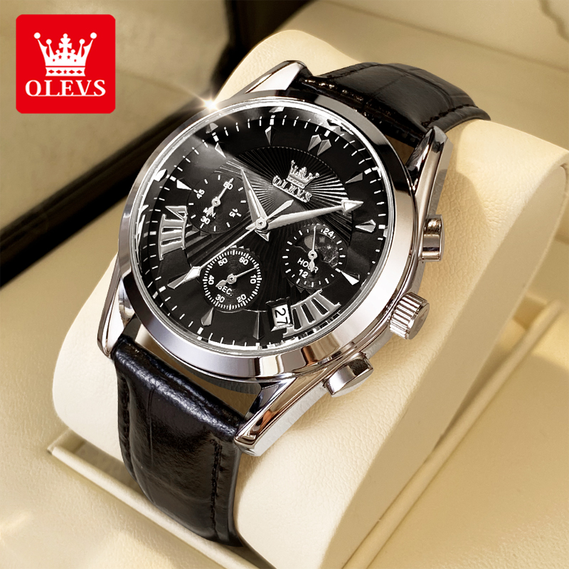 Leather Watch Strap - OLEVS, relojes informales a la moda