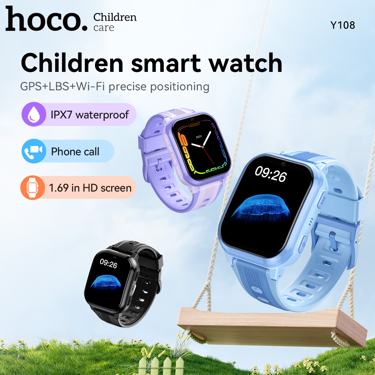 Smartwatch Watches For Kids - Reloj inteligente HOCO Y108 con pantalla