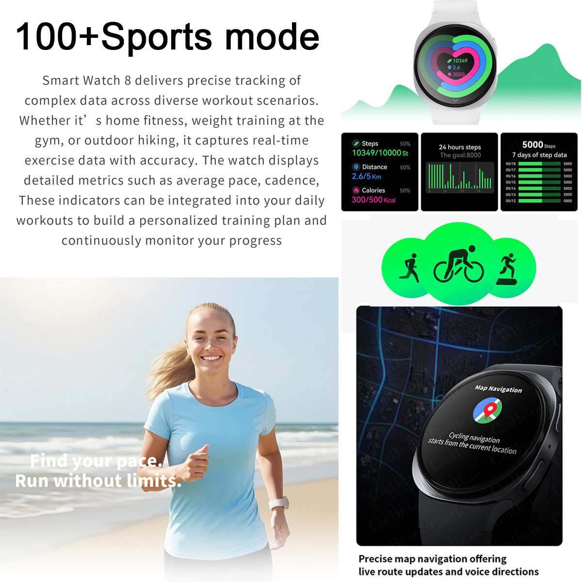 Reloj Inteligente 2026 con GPS - Smartwatch Health Watches reseña y precio