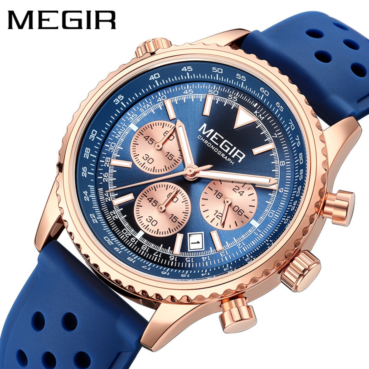 Reloj MEGIR de cuarzo plateado - Leather Watch Strap reseña y precio