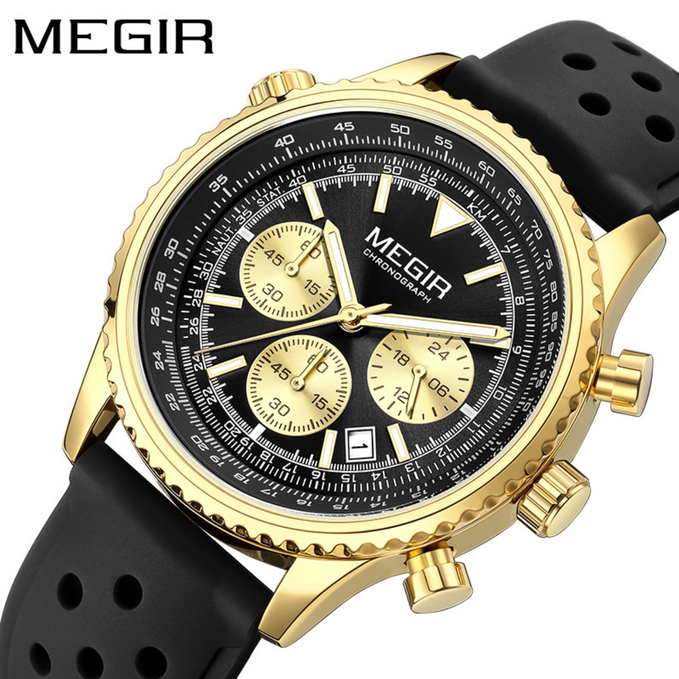 Reloj MEGIR de cuarzo plateado - Leather Watch Strap reseña y precio