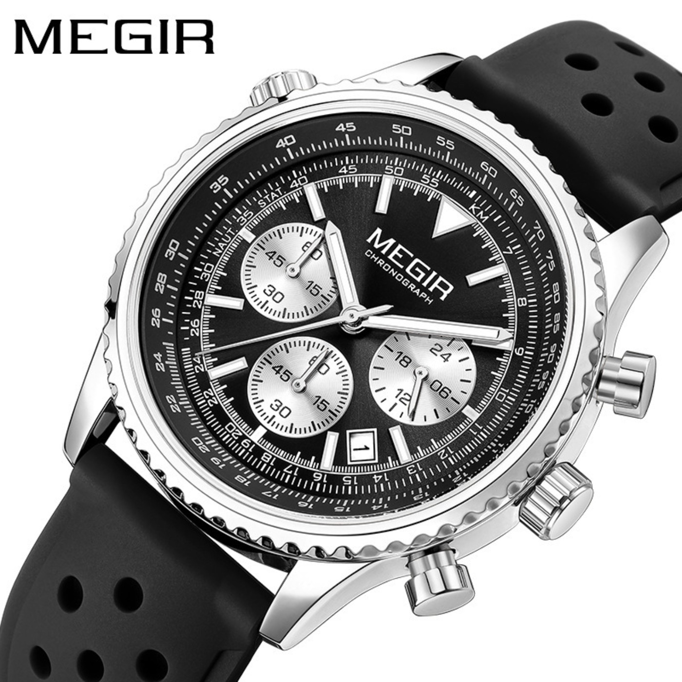 Reloj MEGIR de cuarzo plateado - Leather Watch Strap reseña y precio